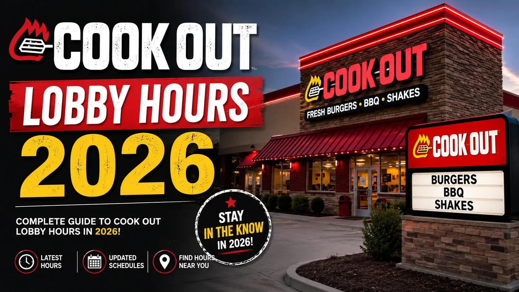 Cookout Lobby Hours 2026